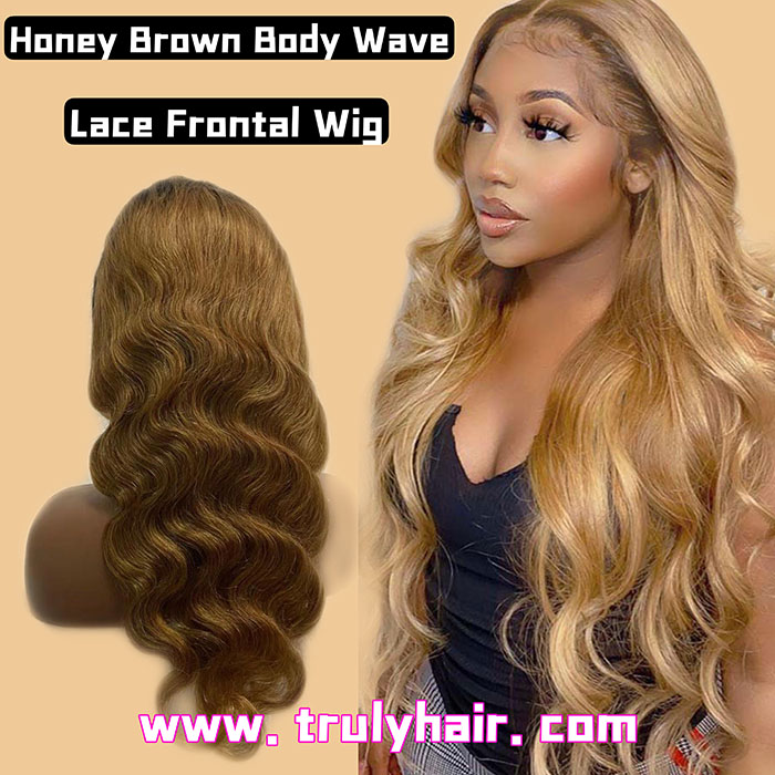 Honey brown lace front wig